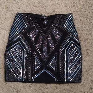 Express sequin mini skirt